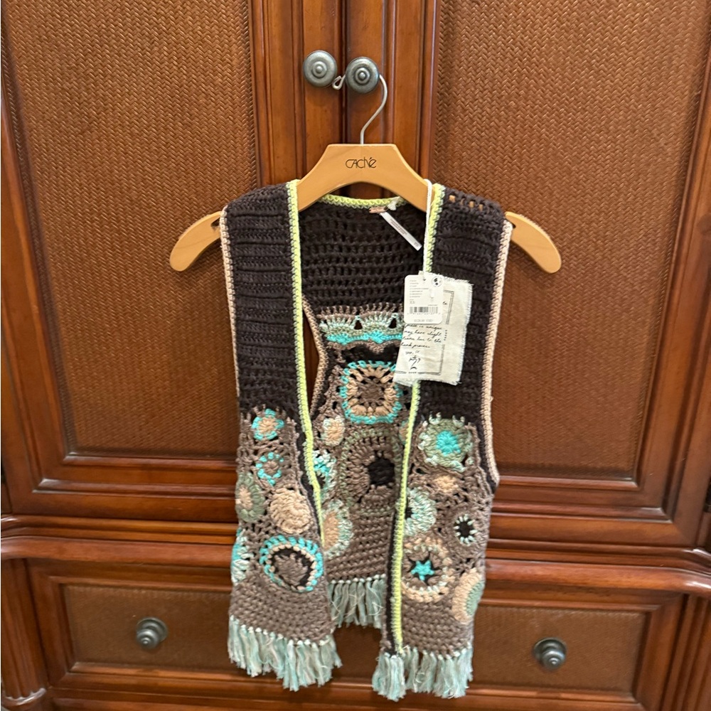 Nwt free people crochet vest
